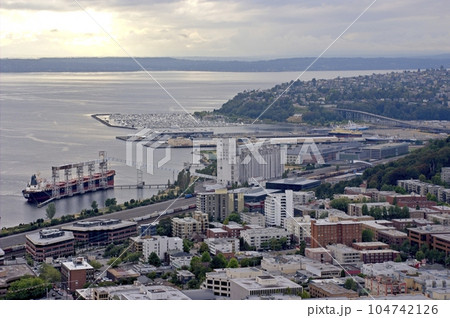 Aerial view of Pier 66 - Seattle, WA - USA 104742126
