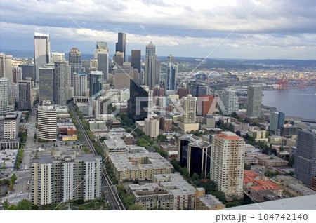 Aerial view of city of Seattle - Seattle, WA - USA Aerial view of city of Seattle - Seattle, WA - USA 104742140