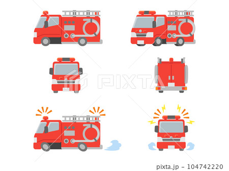 働く車・消防車　イラストセット 104742220