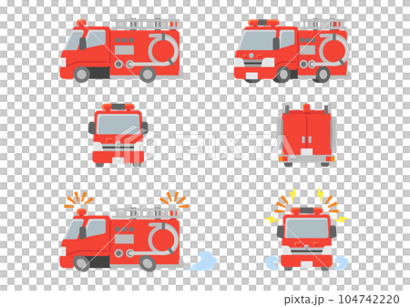働く車・消防車　イラストセット 104742220