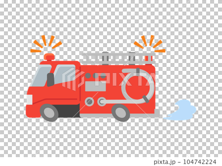 働く車・緊急走行する消防車 104742224