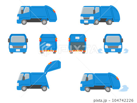 働く車・ごみ収集車　イラストセット 104742226