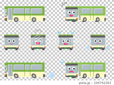 Working car/bus illustration set Working car/bus illustration set 104742263