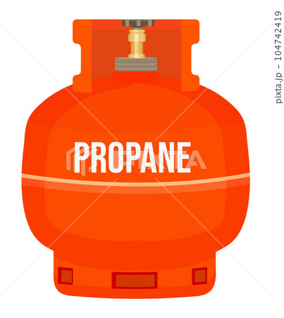 Isolated gas tank with propane, compressed gas, vessel, regulator, dangerous, flammable, explosive 104742419