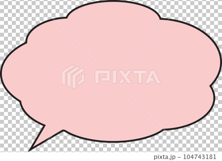 Cloud balloon solid line red - Stock Illustration [104743181] - PIXTA