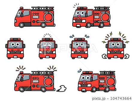 働く車・消防車　イラストセット 104743664