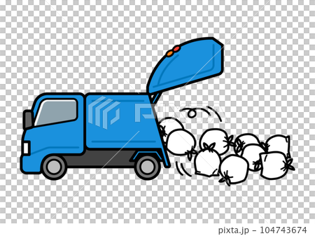 働く車・ごみを排出するごみ収集車 104743674
