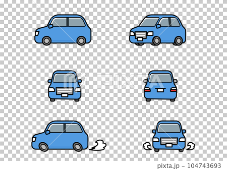 様々な角度の自動車　イラストセット 104743693