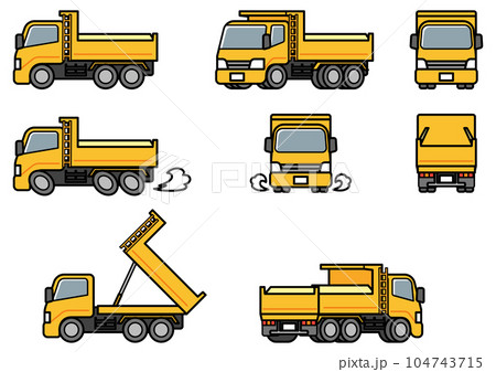 働く車・ダンプカー イラストセット 働く車・ダンプカー イラストセット 104743715
