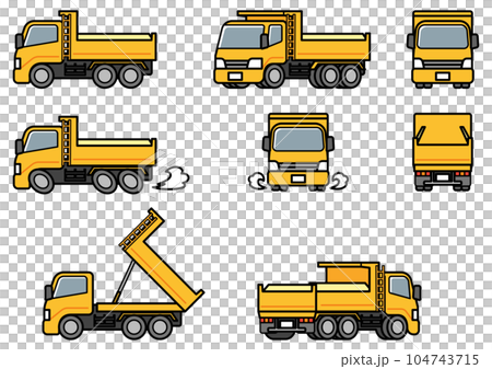 働く車・ダンプカー イラストセット 働く車・ダンプカー イラストセット 104743715