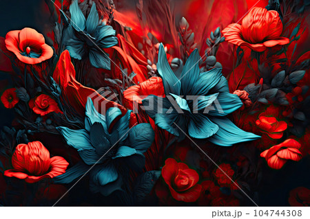 Intricate Floral Delights. Generative AI 104744308