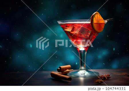 Aromatic Cocktails Set Against a Blank Canvas. Generative AI 104744331