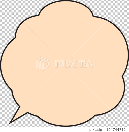 Cloud speech bubble solid line orange 104744712
