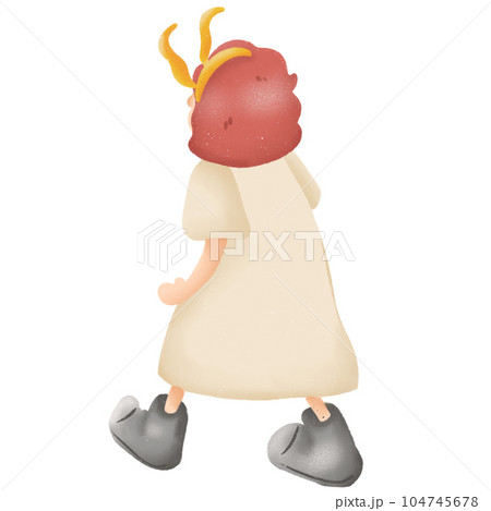 cartoon short hair girl 104745678