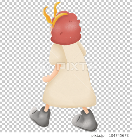 cartoon short hair girl 104745678