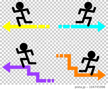 一個人沿著箭頭方向全速沖刺的插圖 一個人沿著箭頭方向全速沖刺的插圖 104745996