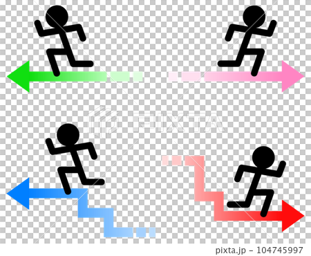 一個人沿著箭頭方向全速沖刺的插圖 一個人沿著箭頭方向全速沖刺的插圖 104745997