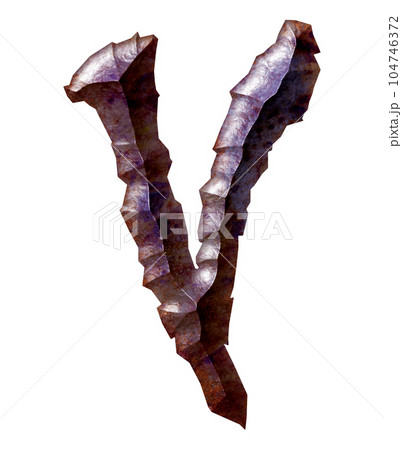 3D rendered illustration.Rough beveled letter.Decorative rusty font. 3D rendered illustration.Rough beveled letter.Decorative rusty font. 104746372