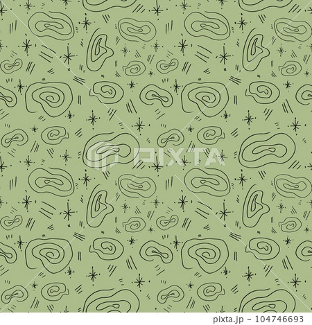 Abstract doodle spiral stroke pastel green pattern 104746693
