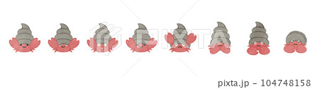 かわいいやどかりのイラストセット 104748158