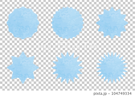 之字形/鋸齒狀設置美麗的水彩風格藍色淺藍色 之字形/鋸齒狀設置美麗的水彩風格藍色淺藍色 104749334