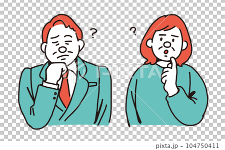 Men and women in their 40s and 50s wondering Men and women in their 40s and 50s wondering 104750411