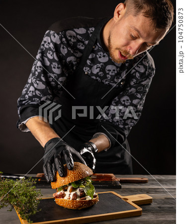 Juicy appetizing burger 104750873