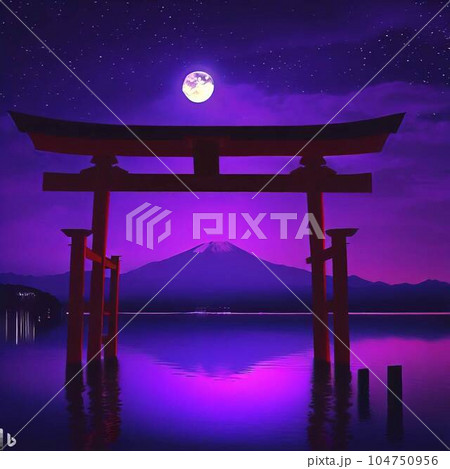 鳥居の中の山 104750956