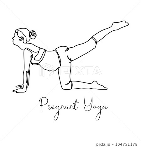 Wall Mural Pregnant woman doing yoga exercise 