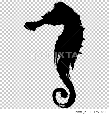 タツノオトシゴのシルエットのイラスト素材 ベクター タツノオトシゴのシルエットのイラスト素材 ベクター 104751867