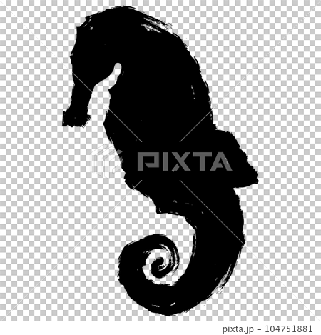 タツノオトシゴのシルエットのイラスト素材 ベクター タツノオトシゴのシルエットのイラスト素材 ベクター 104751881