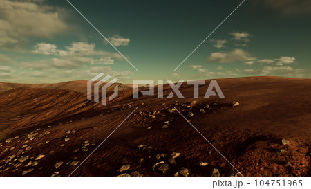 Beautiful sand dunes in the Sahara desert at sunset 104751965