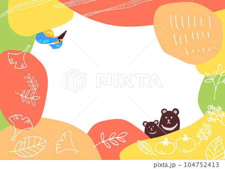 北欧風の秋の背景イラスト素材 北欧風の秋の背景イラスト素材 104752413