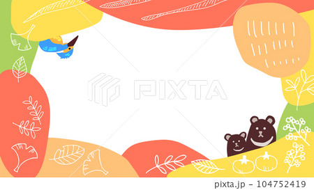 北欧風の秋の背景イラスト素材 北欧風の秋の背景イラスト素材 104752419