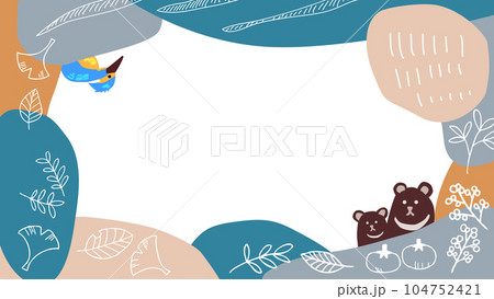 北欧風の秋の背景イラスト素材 104752421