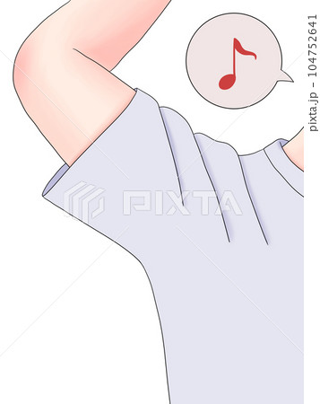 脇の悩み解消（白・音符） 104752641