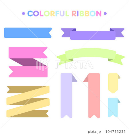 Cute Ribbon banner colorful ribbon collection Cute Ribbon banner colorful ribbon collection 104753233