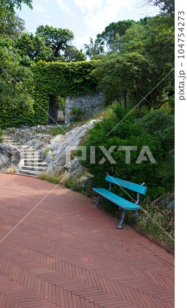 Suggestive seaside promenade of the Ligurian village of nervi Genoa Italy 104754273