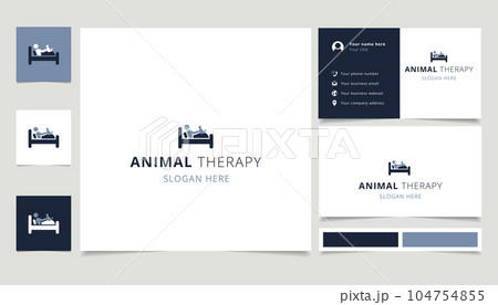 Animal therapy logo design with editable slogan. Branding book and business card template. 104754855