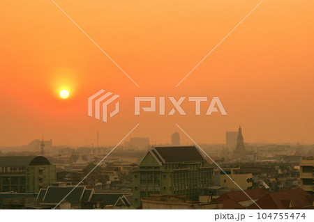 Evening View around Wat Arun, Bangkok, Thailand 104755474
