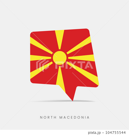 North Macedonia flag bubble chat icon 104755544