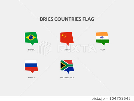 BRICS Countries Chat flag icon collection 104755643