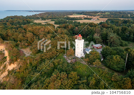 Aerial View of Nakkehoved Lighthouse in North Zealand Aerial View of Nakkehoved Lighthouse in North Zealand 104756810