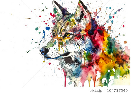 212.宇宙を見つめる森のオオカミ。◆スプレーアート 212.宇宙を見つめる森のオオカミ。◇スプレーアート 212.宇宙を