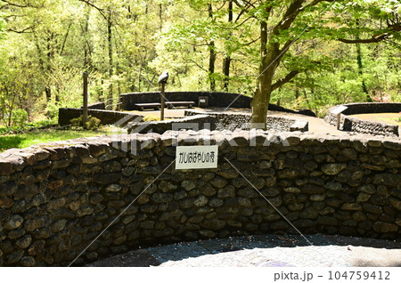 新緑に包まれた宮沢賢治記念館と周辺施設 104759412