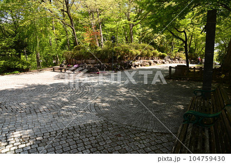 新緑に包まれた宮沢賢治記念館と周辺施設 104759430