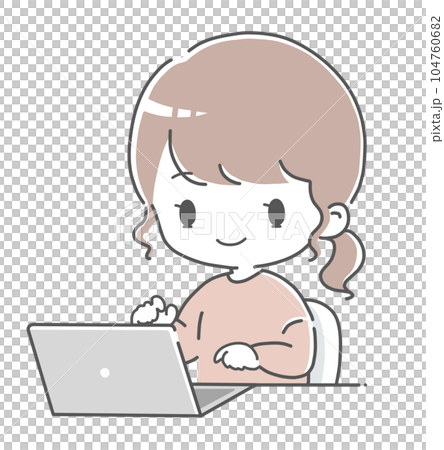 使用筆記本電腦的女人 104760682