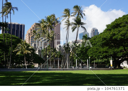 ハワイ ホノルル イオラニ宮殿の側面 104761371