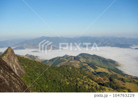valley in the mountains of Serra da Mantiqueira, in Sao Bento do Sapucai city, Brazil 104763229