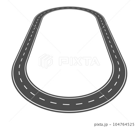 道路のパースイラストによる素材 道路のパースイラストによる素材 104764525